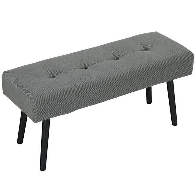 Apvilkts sols ar samta pārvalku, gultas sols ar metāla kājām, apavu sols 100 x 36 x 45 cm pelēks