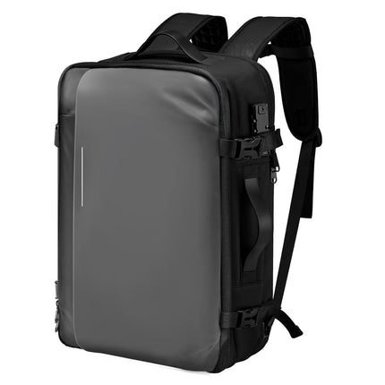 Vacuum Travel Backpack 65L, Pump, TSA Lock, Gray