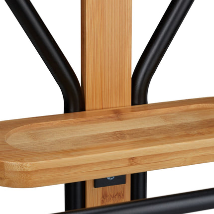Valet Stand - bambusa un tērauda uzvalku organizators