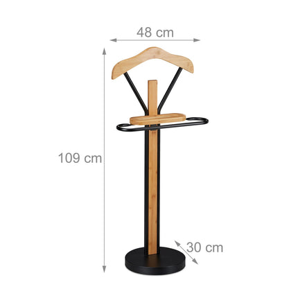 Valet Stand - bambusa un tērauda uzvalku organizators