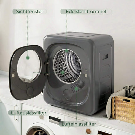 Ventilācijas tipa veļas žāvētājs, 4 kg kompakts, 5 režīmi, taimeris