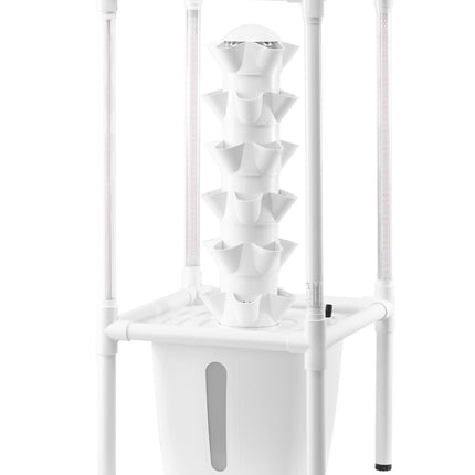 Vertical Hydroponic Tower, 30 Pods, 6 Tiers, LED Light
