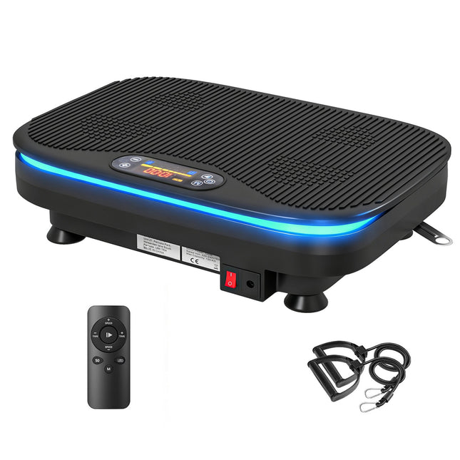 Vibrācijas plāksne fitnesam, Bluetooth, 99 ātrumi, melna