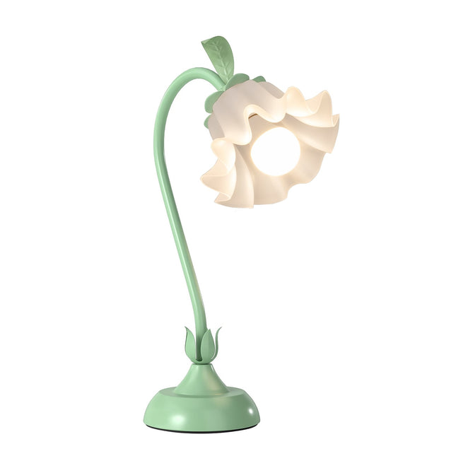 Vintāžas naktsskapīša lampa ar maijpuķīšu abažūru