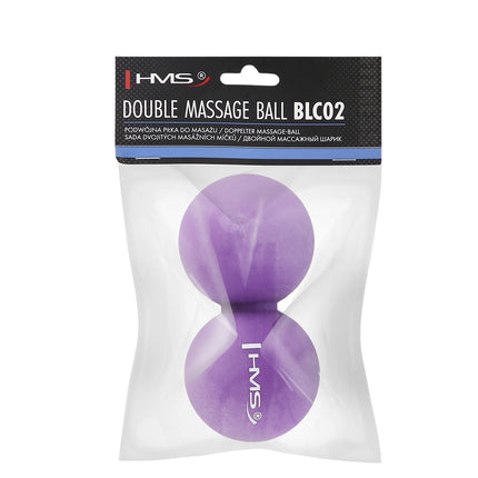 Violeta dubultā masāžas bumba - mazina muskuļu sasprindzinājumu