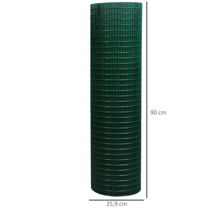 Peles aizsargsiets putnu mājas stiepļu un sietu, elastīgs, PVC, tumši zaļš, 0,9x30 m, aizsargsiets