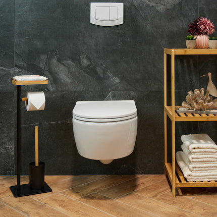 WC krēsls no bambusa un dzelzs