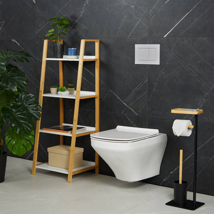 WC krēsls no bambusa un dzelzs