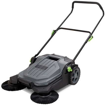 Walk-Behind Manual Floor Sweeper, 65 cm, 18.9 L, Fold Handle