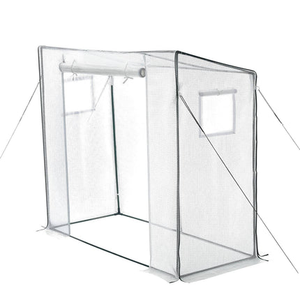 Walk-In Greenhouse 195 x 77 x 168 cm, 2 Windows, PE Cover