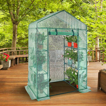 Walk-In Greenhouse 4.6 x 2.4 x 6.7 ft With Shelves