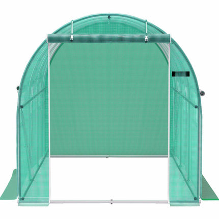 Walk-In Tunnel Greenhouse 12x7x7 ft, 2 Doors, 6 Windows
