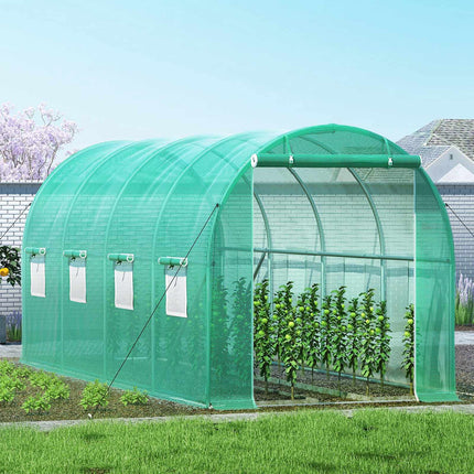 Walk-In Tunnel Greenhouse 15 x 7 x 7 Ft, 2 Doors