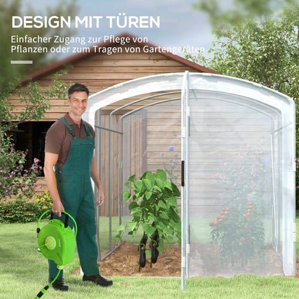 Tuneļveida siltumnīca ar caurspīdīgu vāku, 3x2x2m