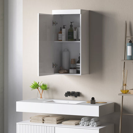Sienas skapis ar durvīm, vannas istabas skapis, virtuves skapis ar 2 līmeņiem, pie sienas stiprināms zāļu skapītis, balts 37,2 x 24,5 x 76,8 cm