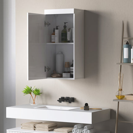 Sienas skapis ar durvīm, vannas istabas skapis, virtuves skapis ar 2 līmeņiem, pie sienas stiprināms zāļu skapītis, balts 37,2 x 24,5 x 76,8 cm