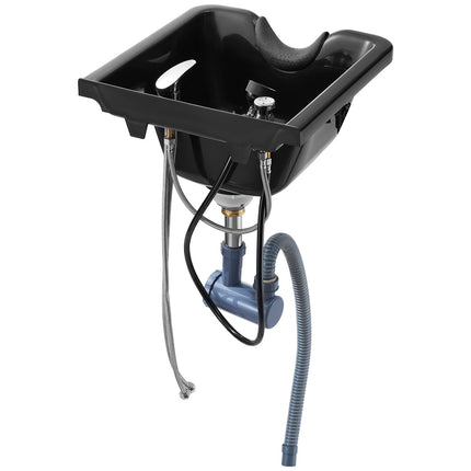 Wall-Mount ABS Shampoo Bowl Sink, Black, 19 in
