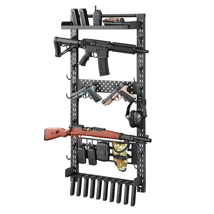 Wall-Mount Gun Rack for 5 Rifles, Steel, MOLLE Panel