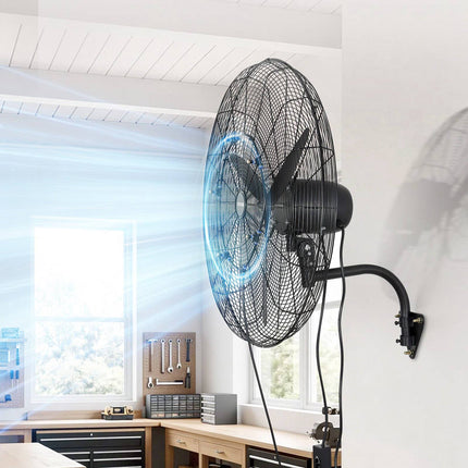 Wall Mount Misting Fan, 30-Inch, Oscillating, IP44