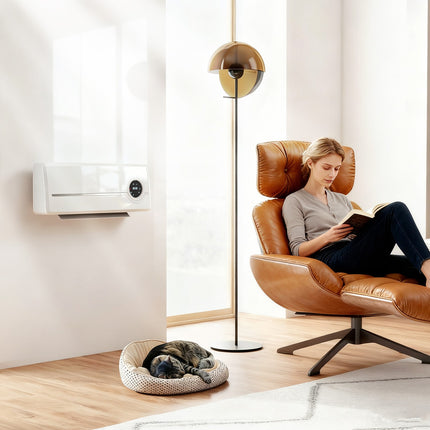 Pie sienas stiprināms keramikas sildītājs, 2000 W, tālvadības pults, LED displejs