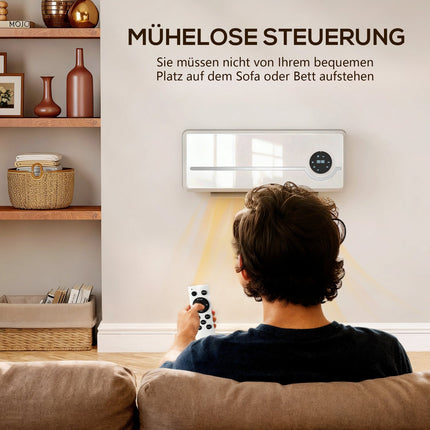Pie sienas stiprināms keramikas sildītājs, 2000 W, tālvadības pults, LED displejs