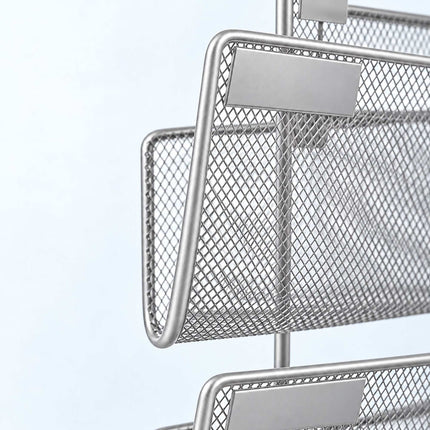 Wall-Mounted Magazine Holder with 3 Tiers, Silver Iron, Screws Included