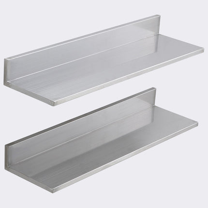 Wall-Mounted Stainless Steel Shelf with Backsplash, 20 kg