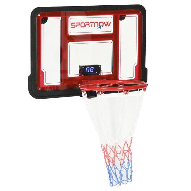 Basketbola grozs, basketbola dēlis ar grozu, elektronisks rezultātu tablo, basketbola gredzens stiprināšanai pie sienas, ieskaitot basketbolu, bumbu pumpis