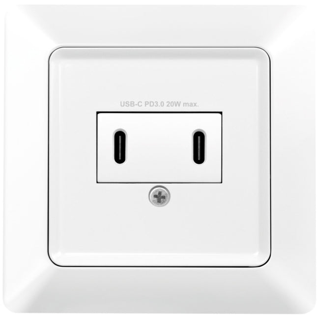 Wall outlet with 2xUSB-C PD 25W