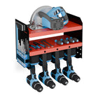 Wall tool storage 4 cordless screwdrivers