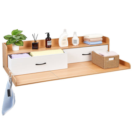 Washer Dryer Countertop with Shelf, 2 Drawers, Hooks