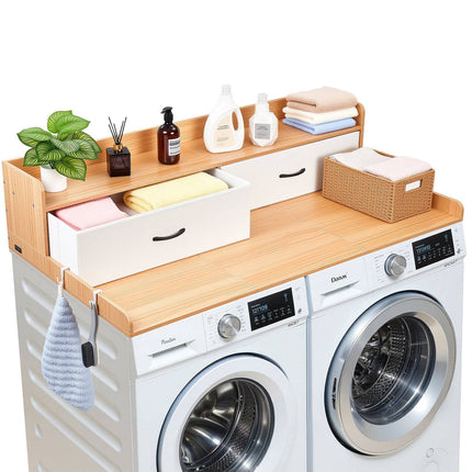 Washer Dryer Countertop with Shelf, 2 Drawers, Hooks