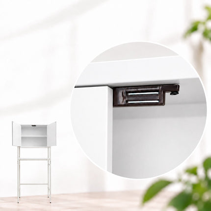Washing Machine Cabinet with 2 Compartments – White, 170 x 64 x 27 cm