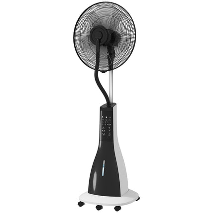 Ūdens dzesēšanas ventilators ar smidzinātāju, tālvadības pults, taimeris, svārstās, 3 līmeņi, 3 litru ūdens tvertne, 90 W, ūdens ventilators ar riteņiem, 125 cm