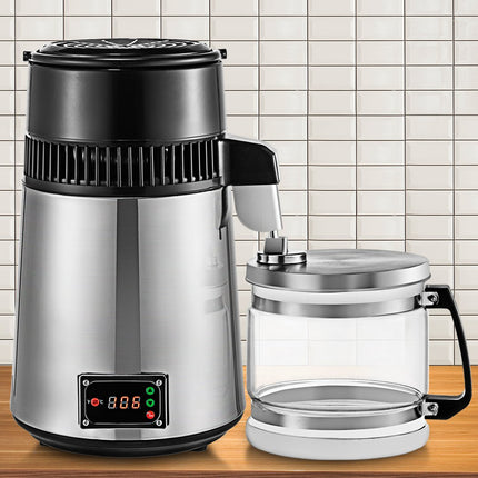 Water Distiller 4L, 750W, Adjustable Temp, Stainless Steel
