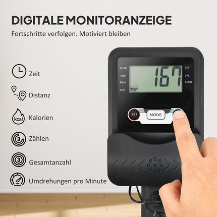 Ūdens airēšanas trenažieris, 6-11 l tvertne, LCD monitors, 135 kg ietilpība