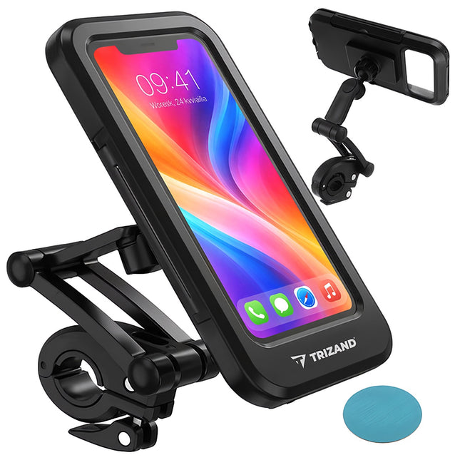 Ūdensizturīgs velosipēda tālruņa turētājs, 360 grādu rotācija, stiprinājums uz stūres
