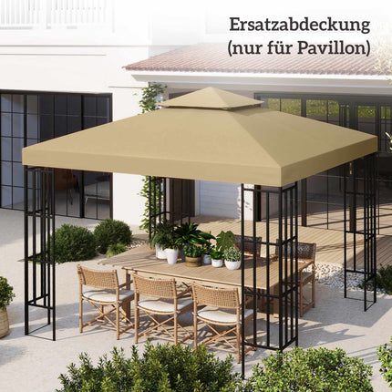 Ūdensizturīgs paviljona jumta nomaiņas komplekts 3x3m, dubultā ventilācijas atvere, bēšs