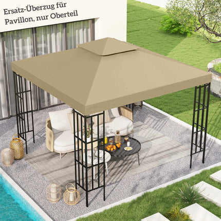 Ūdensizturīgs paviljona jumta nomaiņas komplekts 3x3m, dubultā ventilācijas atvere, bēšs