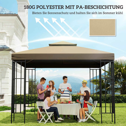 Ūdensizturīgs paviljona jumta nomaiņas komplekts 3x3m, dubultā ventilācijas atvere, bēšs