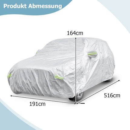 Laikapstākļiem Necaurlaidīgs Transportlīdzekļa Brezenta Pārsegs ar Rāvējslēdzēja Durvīm 516 x 191 x 164 cm Sudrabains