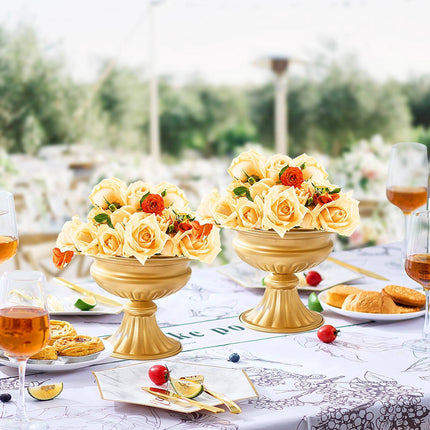 Wedding Centerpiece Vases Set of 10, Gold Metal 16cm