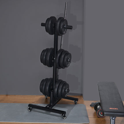 Weight Plate Tree with Wheels for 2 in Plates, 1000 lb Capacity