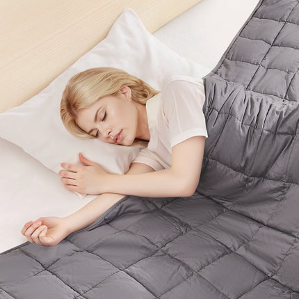 Weighted Blanket 25 lb, King 80 x 87 in, Cotton, Gray