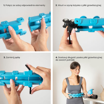 Svarotais hula riņķis, zils - fitnesa trenažieri