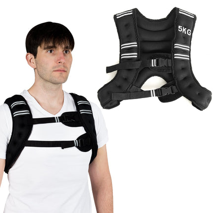 Svaru veste 5 kg, neoprēns, regulējamas siksnas, atstarojoša