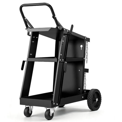 Welding Cart, 3-Tier, 400 lb Capacity, Swivel Wheels