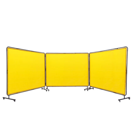 Welding Screen with Frame, 6 x 8 ft, 3-Panel, Flame-Resistant Vinyl