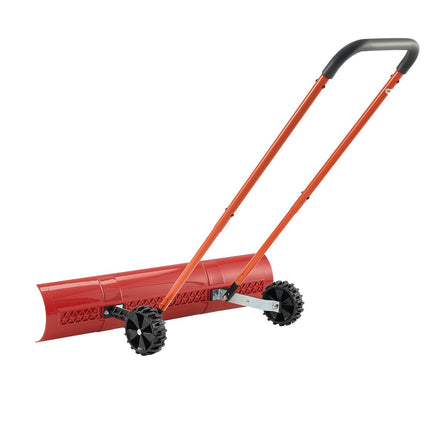 Wheeled Snow Pusher Shovel, 96 cm Blade, Adjustable Handle