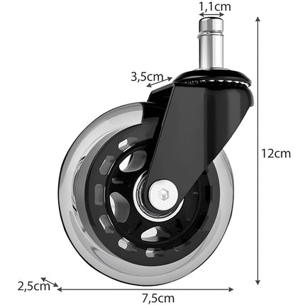 Biroja krēsla riteņi - 5 gab. Malatec 22077